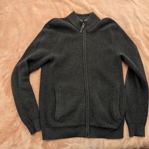 Denver Hayes Charcoal Zip-Up Sweater